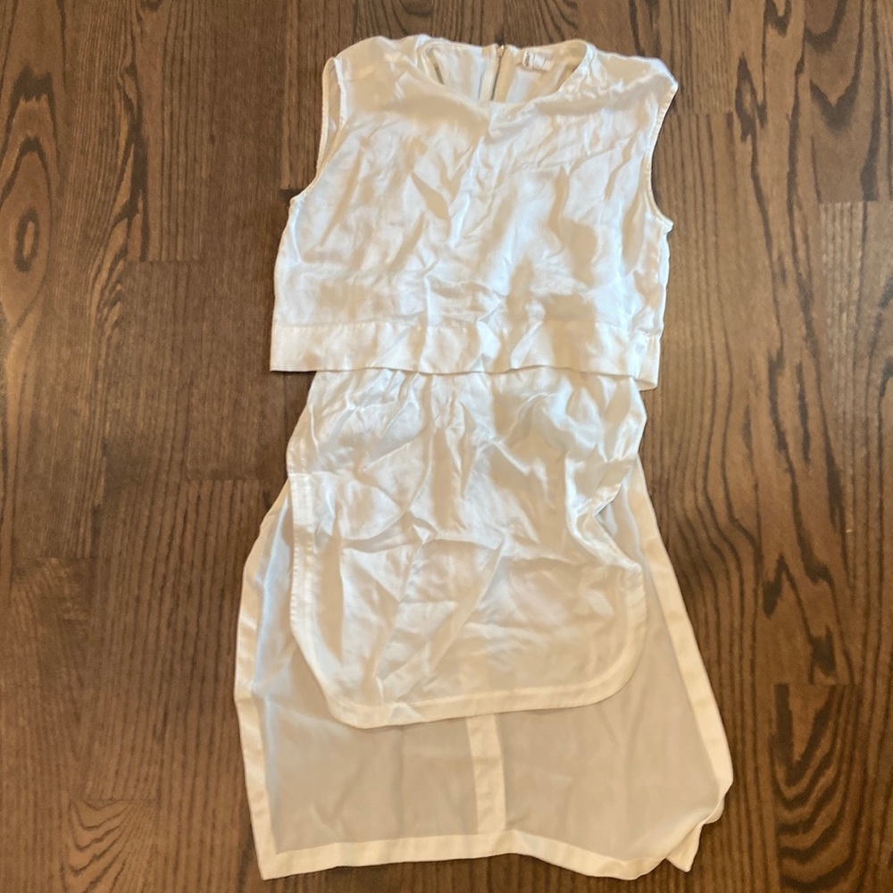 HELMUT LANG white silk slit top